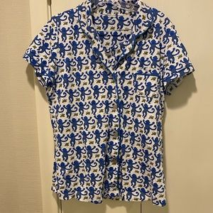 Roberta roller rabbit monkey blue pajama top and bottom set